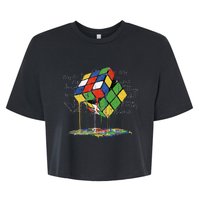 Melting Cube Speed Cubing Vintage Puzzle Math Bella+Canvas Jersey Crop Tee