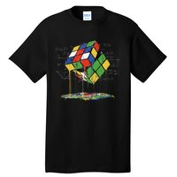 Melting Cube Speed Cubing Vintage Puzzle Math Tall T-Shirt