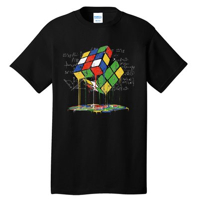 Melting Cube Speed Cubing Vintage Puzzle Math Tall T-Shirt