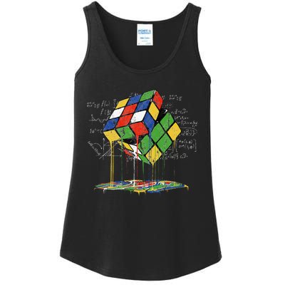 Melting Cube Speed Cubing Vintage Puzzle Math Ladies Essential Tank