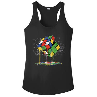 Melting Cube Speed Cubing Vintage Puzzle Math Ladies PosiCharge Competitor Racerback Tank