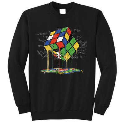 Melting Cube Speed Cubing Vintage Puzzle Math Tall Sweatshirt