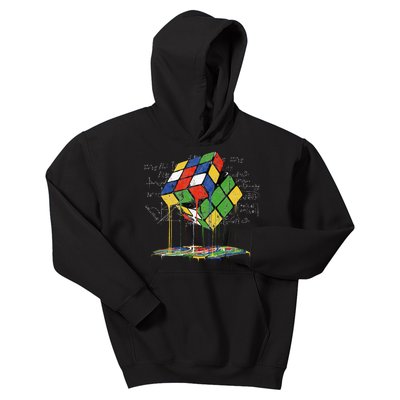 Melting Cube Speed Cubing Vintage Puzzle Math Kids Hoodie