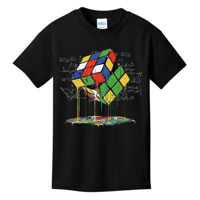 Melting Cube Speed Cubing Vintage Puzzle Math Kids T-Shirt