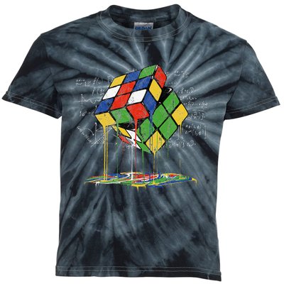 Melting Cube Speed Cubing Vintage Puzzle Math Kids Tie-Dye T-Shirt