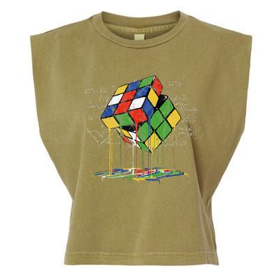 Melting Cube Speed Cubing Vintage Puzzle Math Garment-Dyed Women's Muscle Tee