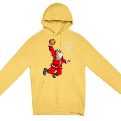 Merry Christmas Santa Basketball Player Funny Gift Slam Dunk Xmas Cool Gift Premium Pullover Hoodie