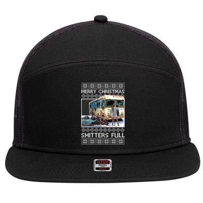 Funny Merry Christmas Shitters Full Ugly Christmas Sweater 7 Panel Mesh Trucker Snapback Hat
