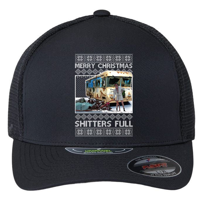 Funny Merry Christmas Shitters Full Ugly Christmas Sweater Flexfit Unipanel Trucker Cap