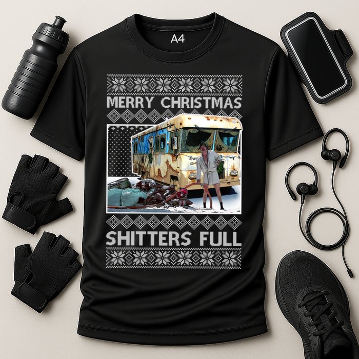 Funny Merry Christmas Shitters Full Ugly Christmas Sweater Performance Shirt