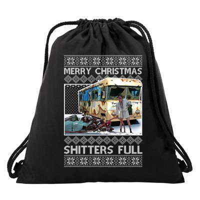 Funny Merry Christmas Shitters Full Ugly Christmas Sweater Drawstring Bag