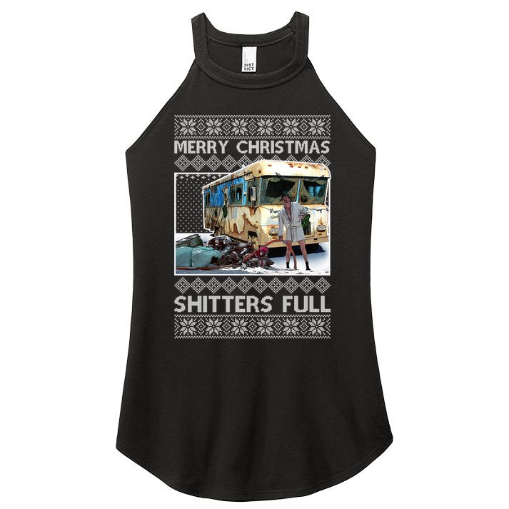 Funny Merry Christmas Shitters Full Ugly Christmas Sweater Women's Perfect Tri Rocker Tank