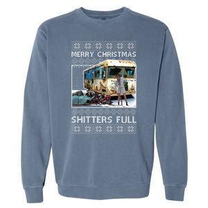 Funny Merry Christmas Shitters Full Ugly Christmas Sweater Garment-Dyed Sweatshirt