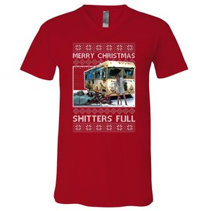 Funny Merry Christmas Shitters Full Ugly Christmas Sweater V-Neck T-Shirt