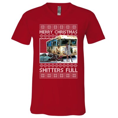 Funny Merry Christmas Shitters Full Ugly Christmas Sweater V-Neck T-Shirt