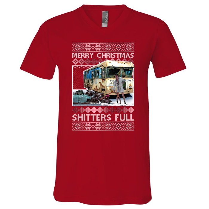 Funny Merry Christmas Shitters Full Ugly Christmas Sweater V-Neck T-Shirt