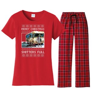 Funny Merry Christmas Shitters Full Ugly Christmas Sweater Women's Flannel Pajama Set