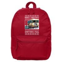 Funny Merry Christmas Shitters Full Ugly Christmas Sweater 16 in Basic Backpack