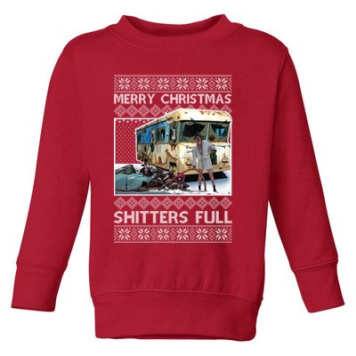 Funny Merry Christmas Shitters Full Ugly Christmas Sweater Toddler Sweatshirt