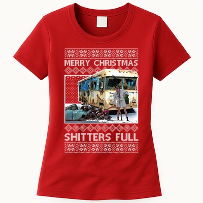 Funny Merry Christmas Shitters Full Ugly Christmas Sweater Womens T-Shirt