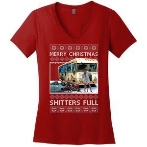 Funny Merry Christmas Shitters Full Ugly Christmas Sweater Women's V-Neck T-Shirt