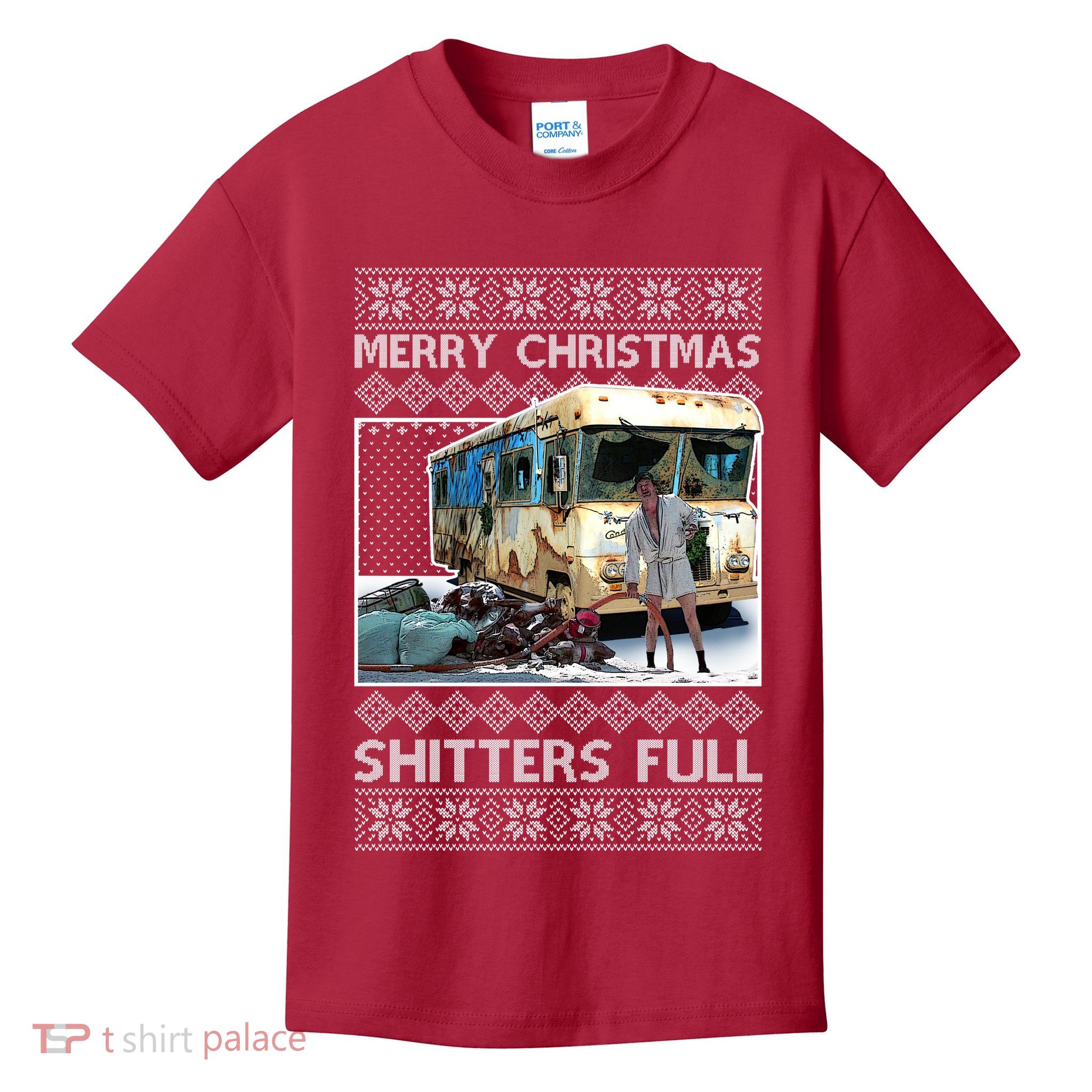 Funny Merry Christmas Shitters Full Ugly Christmas Sweater Kids T-Shirt