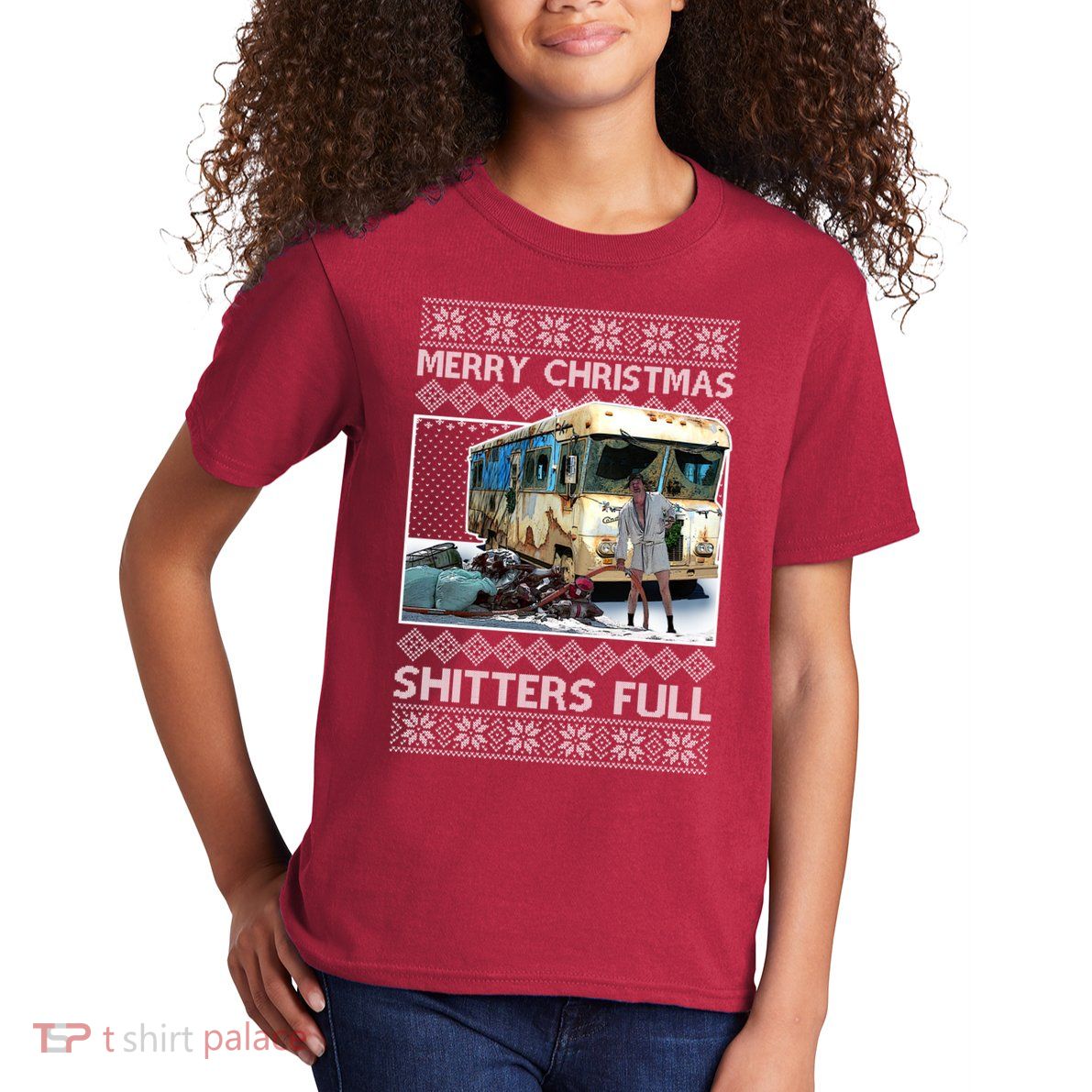 Funny Merry Christmas Shitters Full Ugly Christmas Sweater Kids T-Shirt