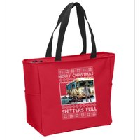 Funny Merry Christmas Shitters Full Ugly Christmas Sweater Zip Tote Bag