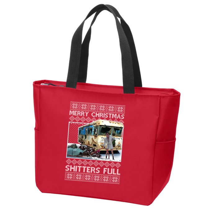 Funny Merry Christmas Shitters Full Ugly Christmas Sweater Zip Tote Bag