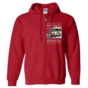 Funny Merry Christmas Shitters Full Ugly Christmas Sweater Full Zip Hoodie