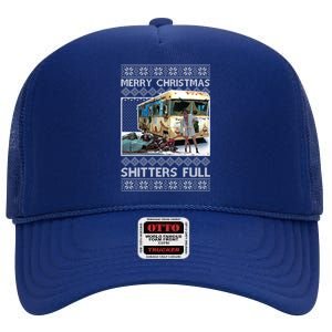 Funny Merry Christmas Shitters Full Ugly Christmas Sweater High Crown Mesh Back Trucker Hat