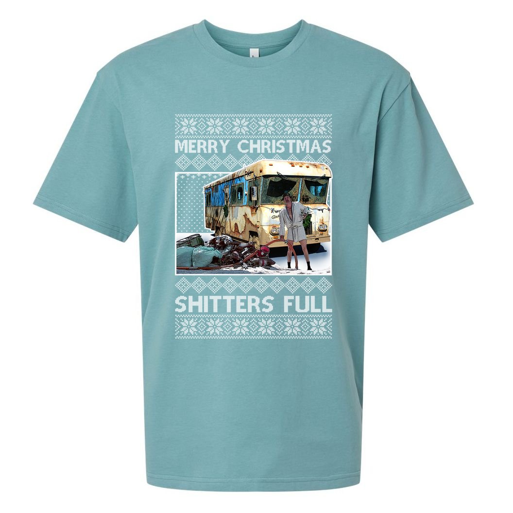 Funny Merry Christmas Shitters Full Ugly Christmas Sweater Sueded Cloud Jersey T-Shirt