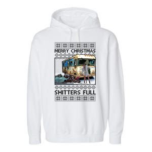 Funny Merry Christmas Shitters Full Ugly Christmas Sweater Garment-Dyed Fleece Hoodie