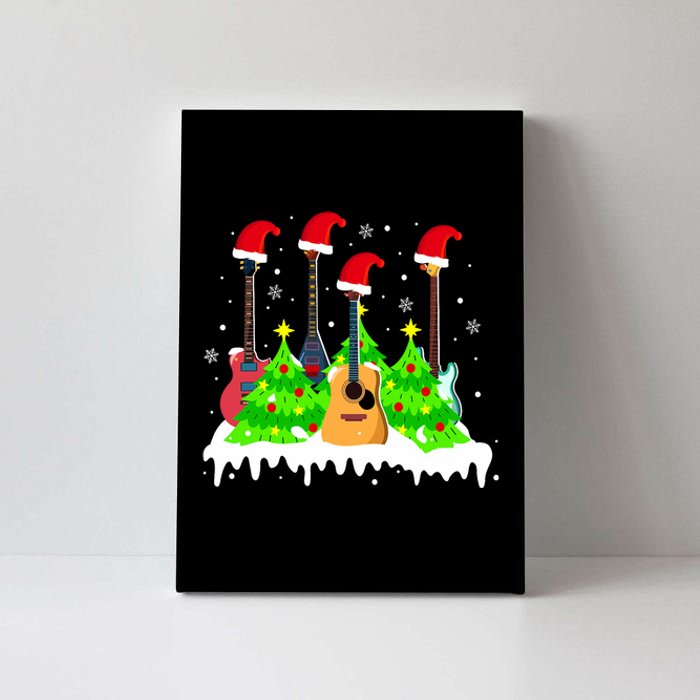 Merry Christmas Tree Guitar Holiday Music Lover Xmas Canvas