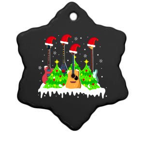 Merry Christmas Tree Guitar Holiday Music Lover Xmas Ceramic Star Ornament