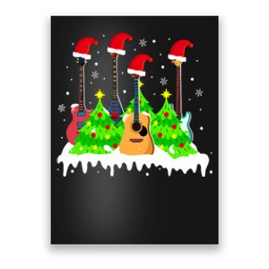 Merry Christmas Tree Guitar Holiday Music Lover Xmas Poster