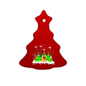 Merry Christmas Tree Guitar Holiday Music Lover Xmas Ceramic Tree Ornament