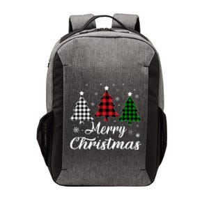 Merry Christmas Tree Xmas Buffalo Plaid Red White Green  Vector Backpack