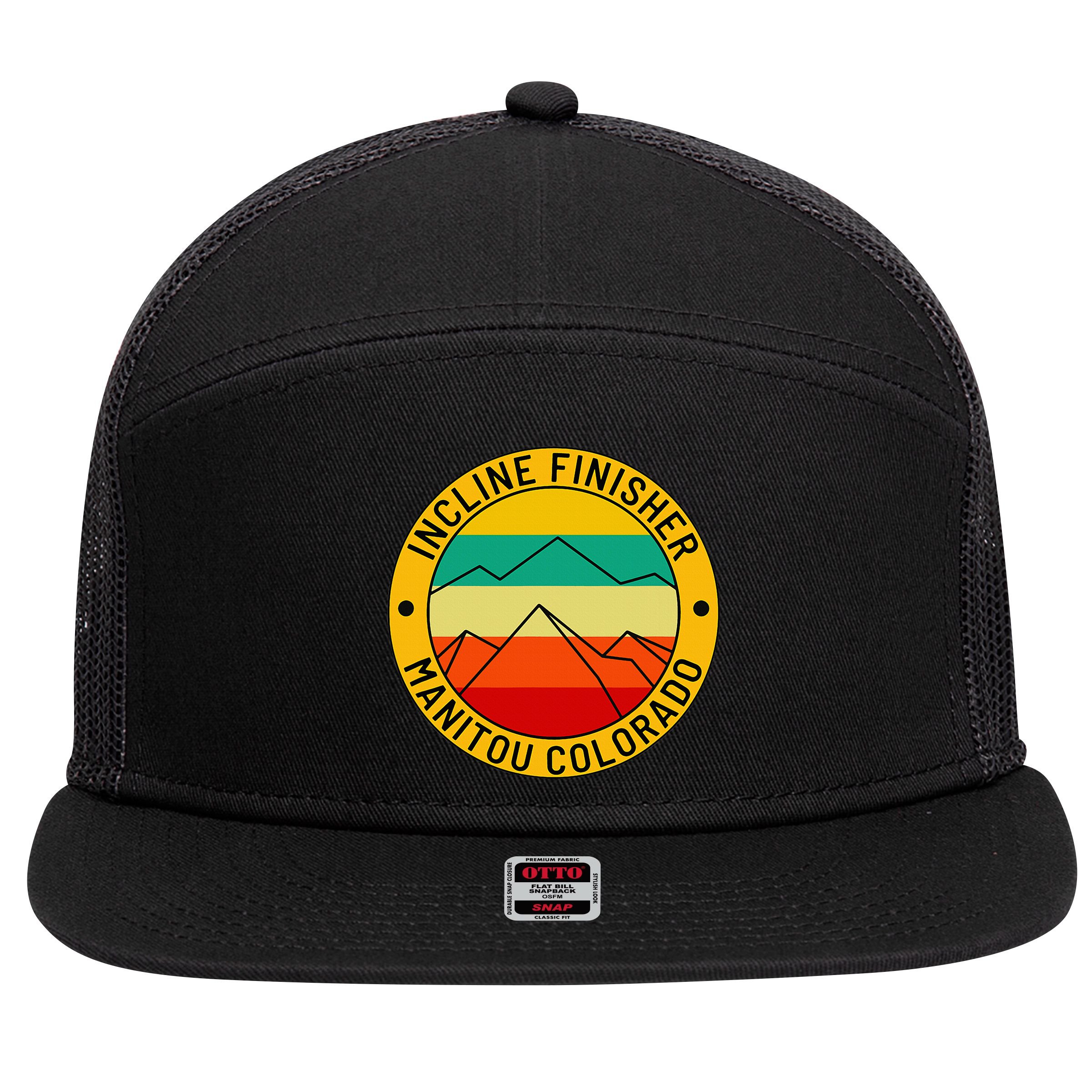 Manitou Colorado The Incline Hike Incline Finisher Souvenir 7 Panel Mesh Trucker Snapback Hat