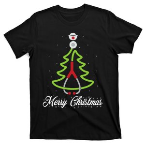 Merry Christmas Tree Stethoscope Nurse Rn Cool Xmas Gifts T-Shirt