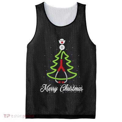 Merry Christmas Tree Stethoscope Nurse Rn Cool Xmas Gifts Mesh Reversible Basketball Jersey Tank