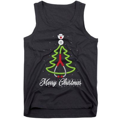 Merry Christmas Tree Stethoscope Nurse Rn Cool Xmas Gifts Tank Top
