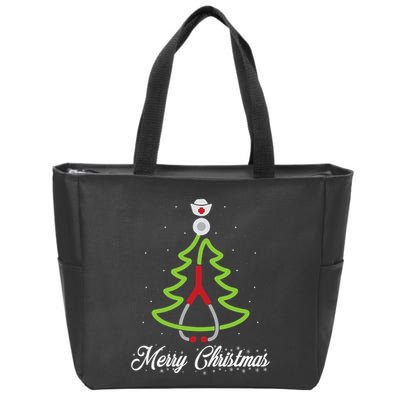Merry Christmas Tree Stethoscope Nurse Rn Cool Xmas Gifts Zip Tote Bag