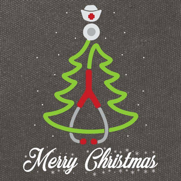 Merry Christmas Tree Stethoscope Nurse Rn Cool Xmas Gifts Cotton Canvas Backpack
