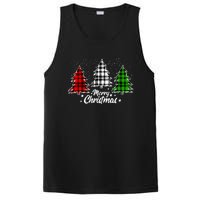 Merry Christmas Tree Xmas Buffalo Plaid Red White Green PosiCharge Competitor Tank