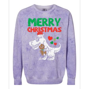 Merry Christmas Trex Dino Pajamas Colorblast Crewneck Sweatshirt