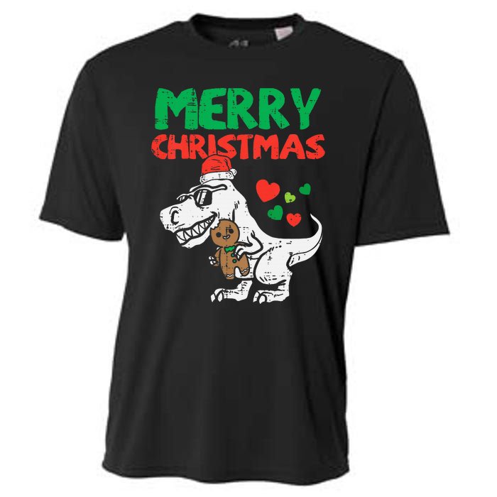 Merry Christmas Trex Dino Pajamas Cooling Performance Crew T-Shirt