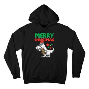 Merry Christmas Trex Dino Pajamas Hoodie