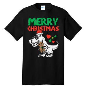 Merry Christmas Trex Dino Pajamas Tall T-Shirt