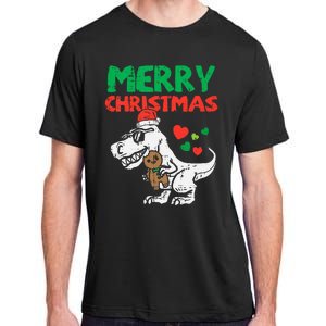 Merry Christmas Trex Dino Pajamas Adult ChromaSoft Performance T-Shirt